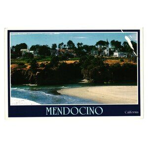 Vintage Mendocino California Postcard Scenic Beach View Posted 1995 19 Cent